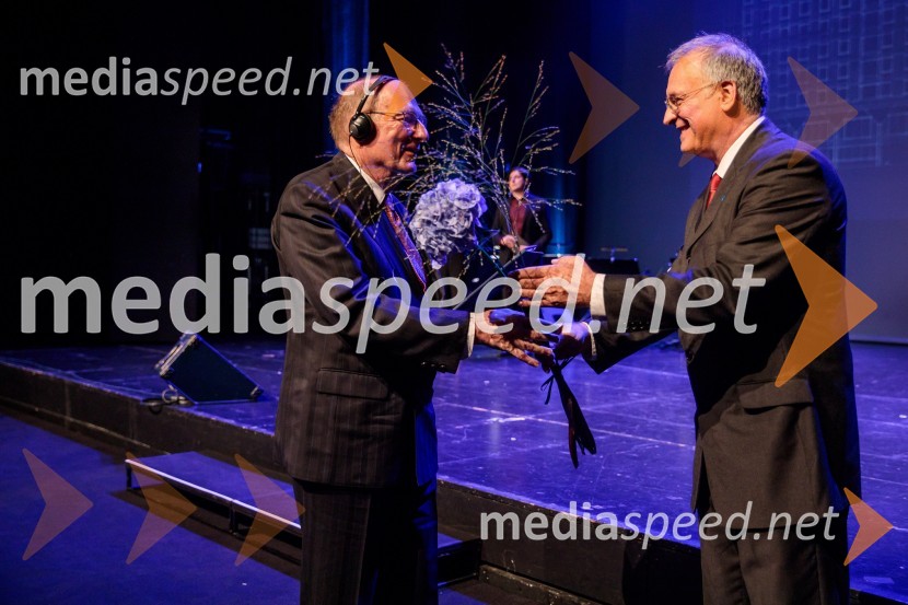 prof. dr. Erik Stubkjær; prof. dr. Matjaž Mikoš, dekan Fakultete za gradbeništvo in geodezijo Univerze v Ljubljani (UL FGG) Proslava ob 100-letnici Fakultete za gradbeništvo in geodezijo