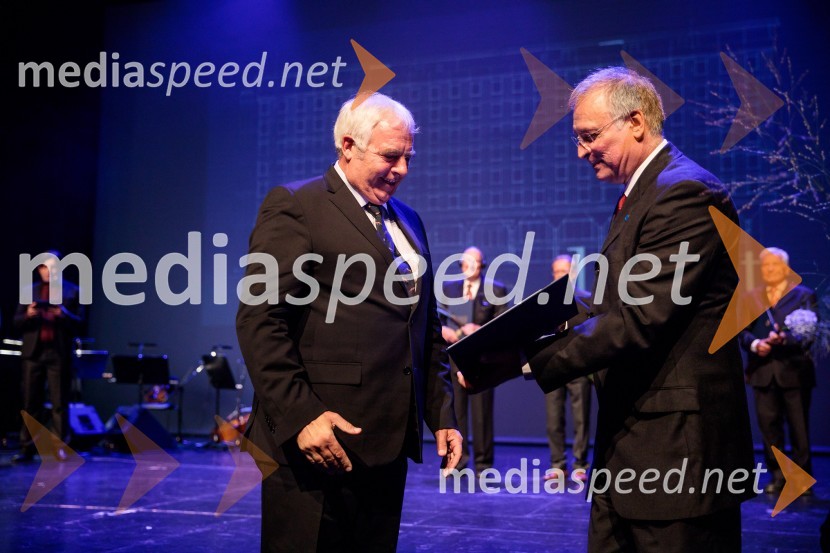 prof. dr. Uwe Stilla; prof. dr. Matjaž Mikoš, dekan Fakultete za gradbeništvo in geodezijo Univerze v Ljubljani (UL FGG) Proslava ob 100-letnici Fakultete za gradbeništvo in geodezijo