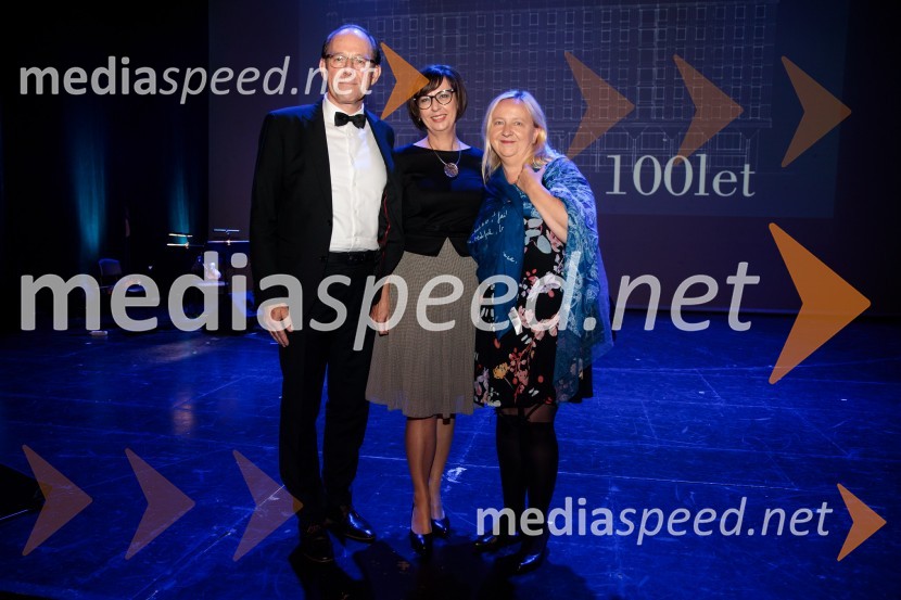 doc. dr. Samo Drobne; doc. dr. Simona Savšek,  UL FGG; prof. dr. Violeta Bokan BosiljkovProslava ob 100-letnici Fakultete za gradbeništvo in geodezijo