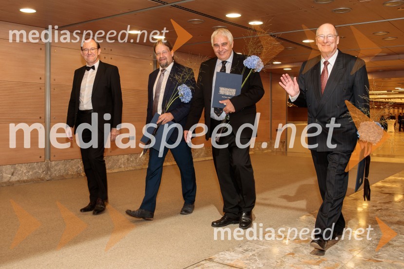 doc. dr. Samo Drobne;  Gerhard Navratil; prof. dr. Uwe Stilla; prof. dr. Erik StubkjærProslava ob 100-letnici Fakultete za gradbeništvo in geodezijo