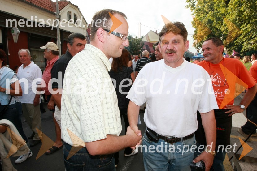 Radovan Žerjav, minister za promet RS in Boris Kotnjek, predsednik AMZS Šport in slovenski član komisije za speedway pri FIM (Mednarodna motociklistična zveza)Bogračfest 2008