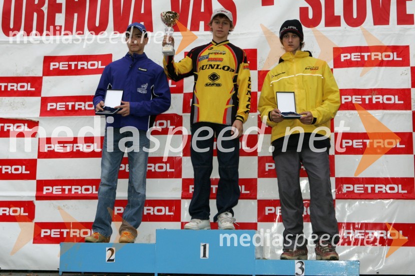 Jure Fortuna, MK Mitas Furtuna; Jernej Irt in Dejan Piber, oba Sitar Dunlop RTMOTOKROS, Finalna dirka za DP Orehova vas