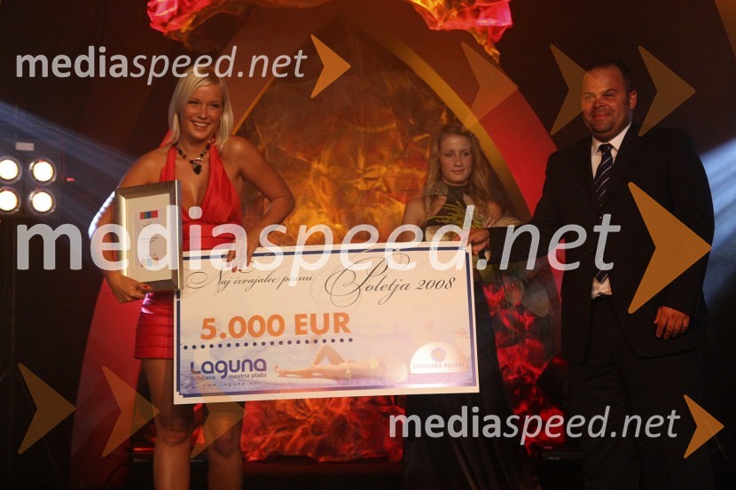 Špelca, dobitnica nagrade za naj izvajalko in ..., direktor Gostinstva LjubljanaPesem poletja 2008