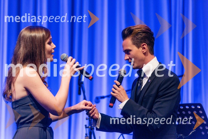  Flora Ema Lotrič, pevka;  Luka Markus Štajer, KaMi InštitutVeliki dobrodelni Lions ples 2019