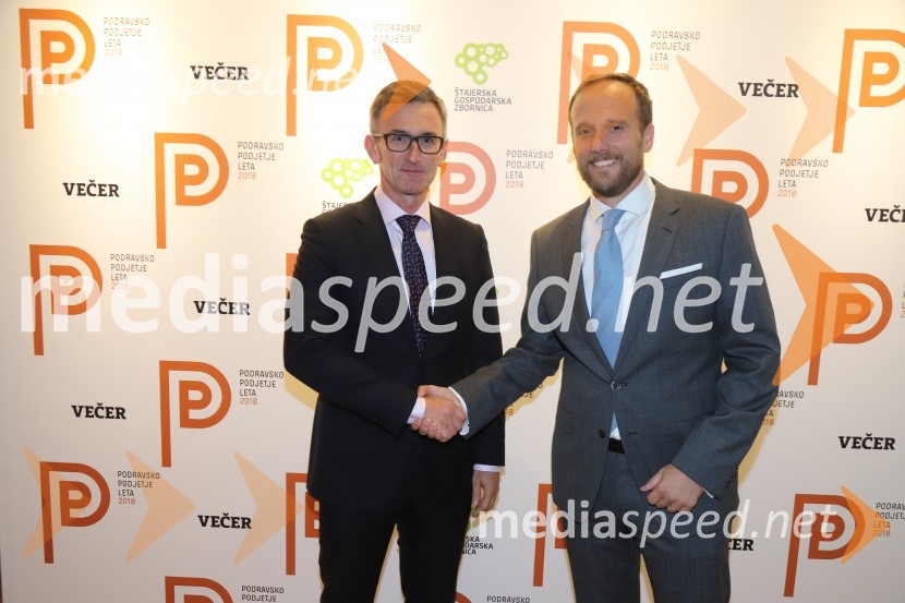  Marko Lukić, lastnik in direktor družbe Lumar IG;  Uroš Hakl, direktor družbe Večer, d.o.o.Podravsko podjetje leta 2018 je Teta Frida