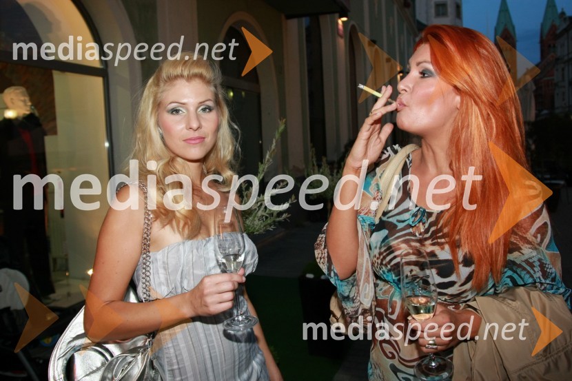 Vesna Vitrih, slikarka in Miss Interneta 2003 in Tatjana Tutan, manekenkaOtvoritev trgovine MNM