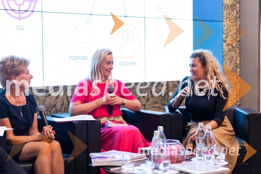  Tatjana  Kolenc;  Klaudija Javornik,  Adacta d.o.o.;  Maja  Mandoska,  Združenje ManagerPredstavitev knjige Klaudije Javornik & Tatjane Kolenc: Do srčnega voditeljstva
