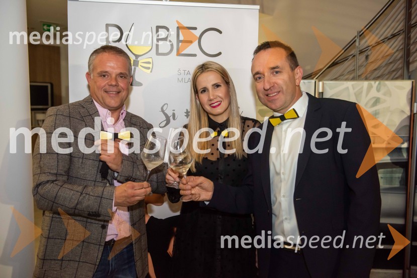  Boštjan Pepevnik, direktor Porsche Maribor in Porsche Ptujska cesta;  Natalija Cvetko, vodja projektov, Mediaspeed;  Borut  Cvetko, kreativni direktor, MediaspeedPUBECI že petič zavzeli Maribor