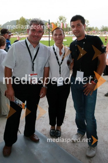 Andrej Vizjak, minister za gospodarstvo, Violeta Freeland, predsednica AMD Krško in Dejan Stanič, direktor Sax d.o.o.SPEEDWAY SUPER POKAL SAX 2008