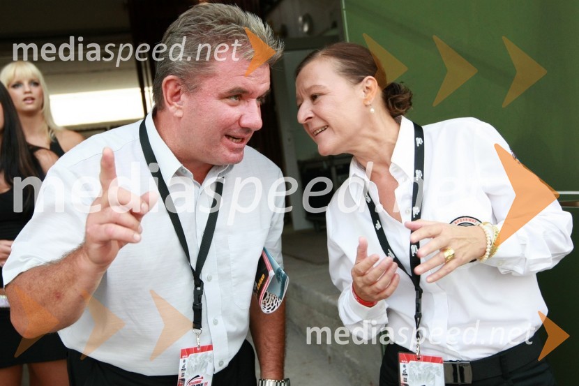 Andrej Vizjak, minister za gospodarstvo in Violeta Freeland, predsednica AMD KrškoSPEEDWAY SUPER POKAL SAX 2008