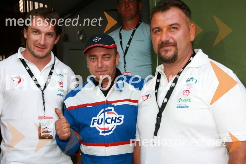 Primož Kozmus, olimpijski prvak v metu kladiva, ... in Vladimir Kevo, njegov trenerSPEEDWAY SUPER POKAL SAX 2008