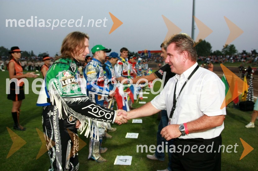 Adam Skornicki, Poljska in Andrej Vizjak, minister za gospodarstvoSPEEDWAY SUPER POKAL SAX 2008