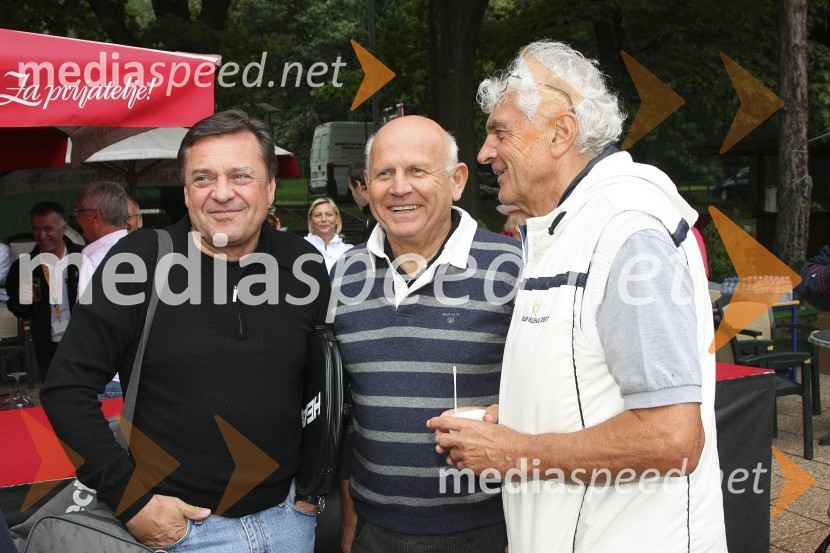 Zoran Janković, župan Ljubljane, Janez Kocjančič, predsednik OKS in Peter Šefan, nekdanji varnostnik Milana Kučana in predsednik TK OlimpijaTeniški turnir Tivoli Cup 2008