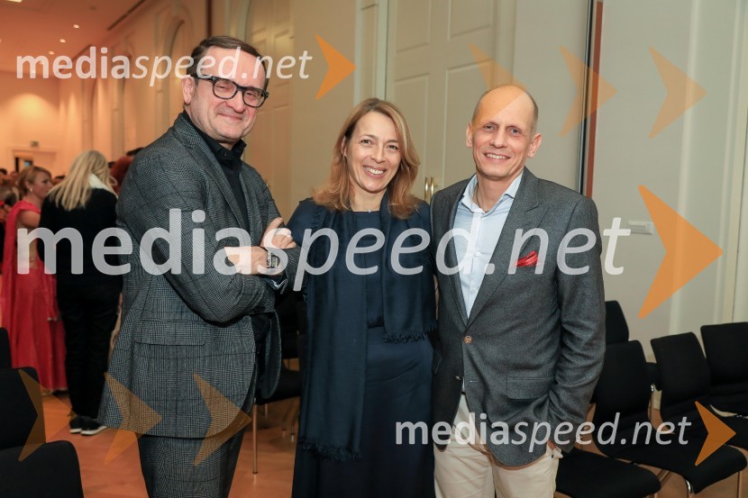  Jani Vozelj, arhitekt;  Elvira Marceta, arhitektka;  Matjaž Božič, predsednik Rotary club Ljubljana GradVerjemi, predstavitev knjige