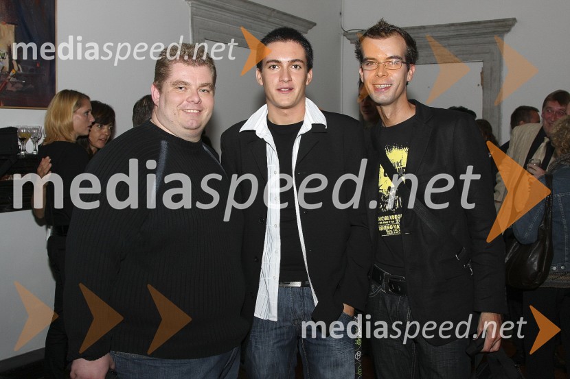 Grega Škoflek, moderator Radia Urban, Andrej Jerman, fotograf in novinar in Bernard Stramič, napovedovalec Radia SlovenijaSlovenska popevka 2008