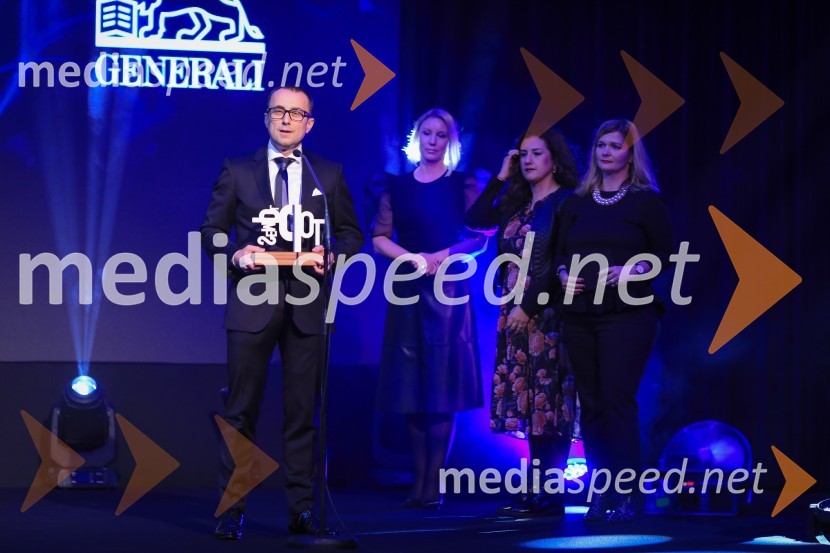  Aleš Muhič,  direktor trženja PRO PLUS;  Valerija Prevolšek, direktorica Media Pool;   Svetlana Almaš, vodja marketinga in komunikacij zavarovalnice Generali;  Eva Aljančič, direktorica marketinga BMW Group SlovenijaSempl 2019, podelitev nagrad SEMPLER
