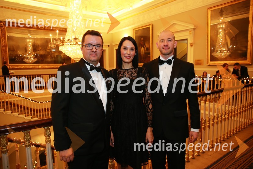 Žiga Vavpotič, predsednik upravnega odbora, Outfit7;  Petra Krilić, pravnica;  ... Christmas Gala v Londonu