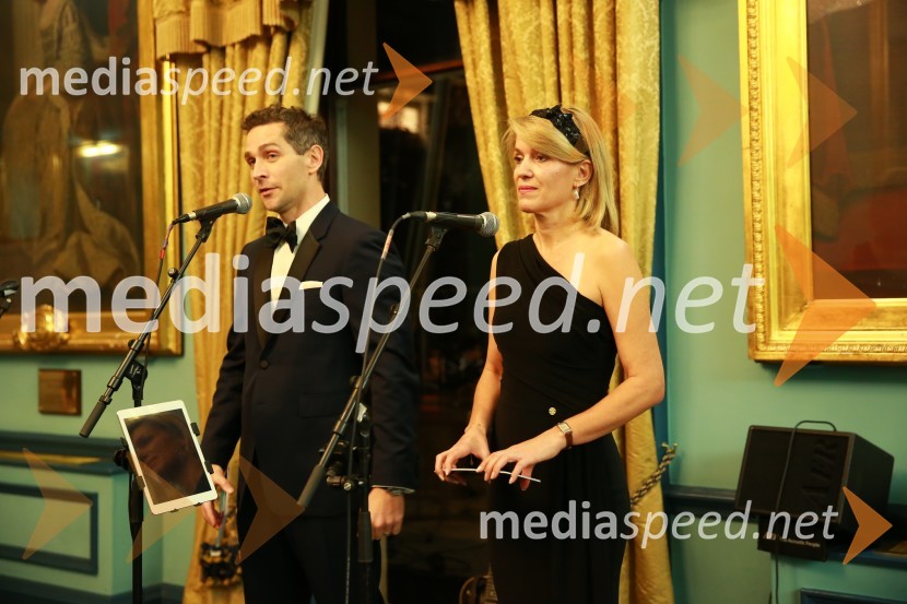 Miha Žerko, predsednik, Britansko-slovenska gospodarska zbornica;  Barbara Uranjek, direktorica, Britansko-slovenska gospodarska zbornicaChristmas Gala v Londonu