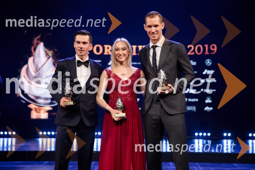  Primož Roglič, smučarski skakalec in kolesar;  Janja Garnbret, slovenska športna plezalka;  Tine  Urnaut, kapetan slovenske odbojkarske reprezentanceŠportnik leta 2019