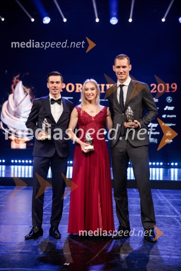  Primož Roglič, smučarski skakalec in kolesar;  Janja Garnbret, slovenska športna plezalka;  Tine  Urnaut, kapetan slovenske odbojkarske reprezentanceŠportnik leta 2019