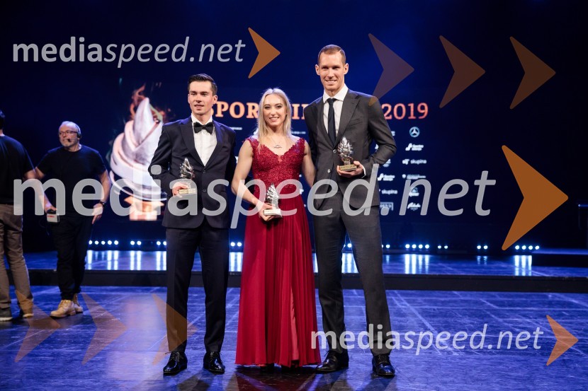  Primož Roglič, smučarski skakalec in kolesar;  Janja Garnbret, slovenska športna plezalka;  Tine  Urnaut, kapetan slovenske odbojkarske reprezentanceŠportnik leta 2019