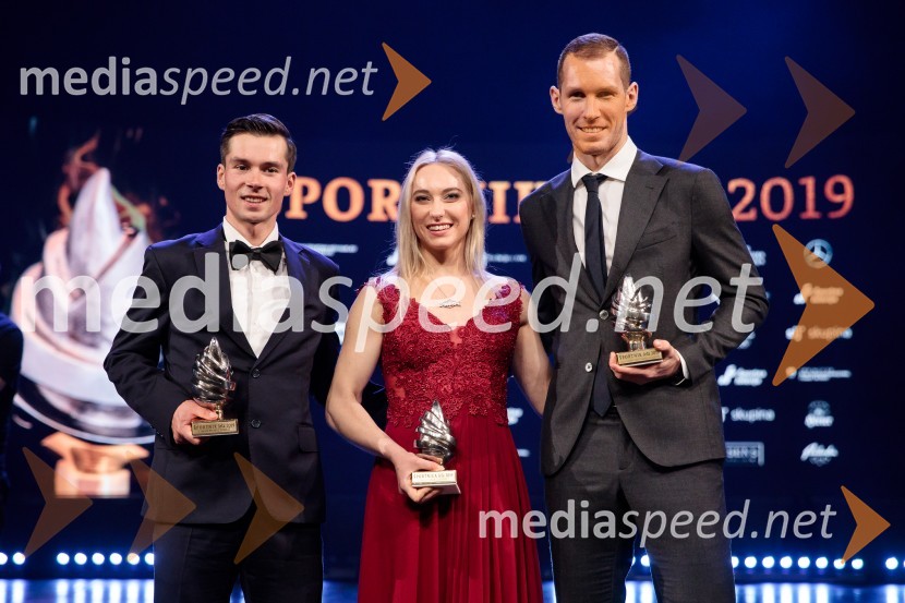  Primož Roglič, smučarski skakalec in kolesar;  Janja Garnbret, slovenska športna plezalka;  Tine  Urnaut, kapetan slovenske odbojkarske reprezentanceŠportnik leta 2019
