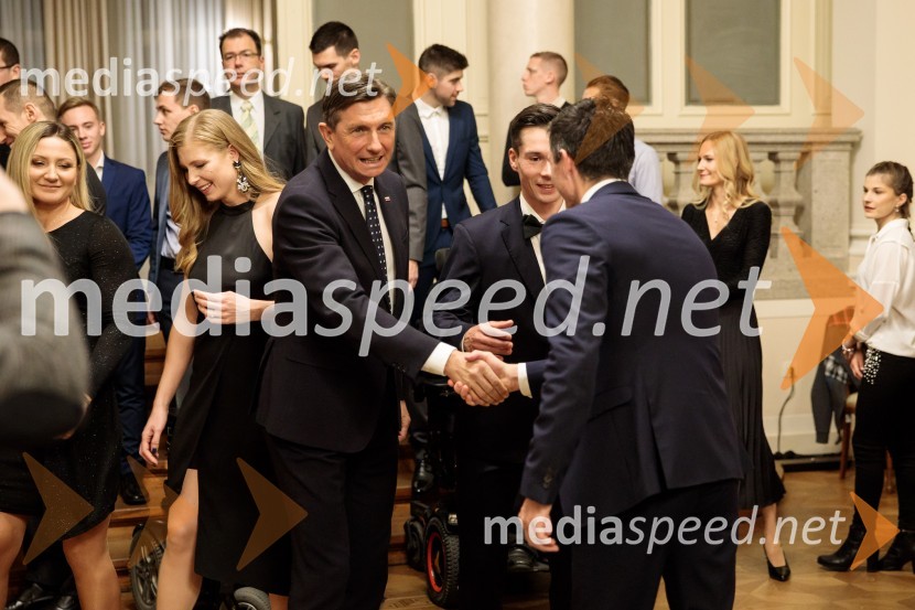  Borut Pahor, predsednik Republike Slovenije;  Primož Roglič, smučarski skakalec in kolesar;  ... Športnik leta 2019
