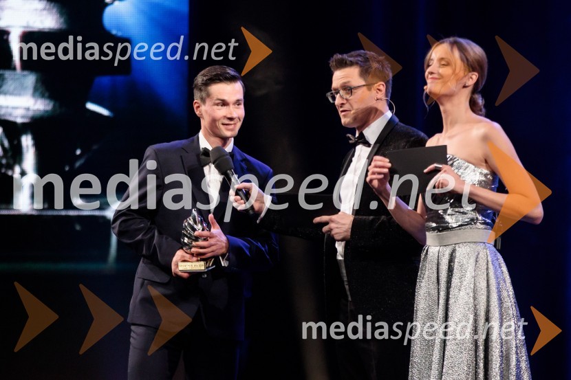  Primož Roglič, smučarski skakalec in kolesar;  Saša  Jerković, novinar;  Ajda Smrekar, igralkaŠportnik leta 2019