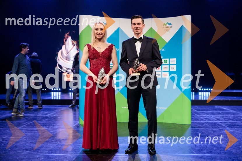  Janja Garnbret, slovenska športna plezalka;  Primož Roglič, smučarski skakalec in kolesarŠportnik leta 2019