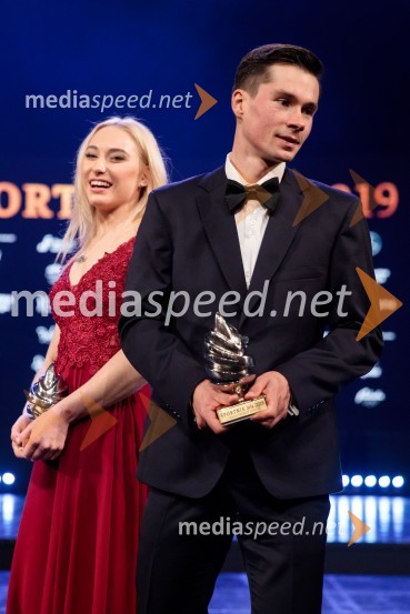  Janja Garnbret, slovenska športna plezalka;  Primož Roglič, smučarski skakalec in kolesarŠportnik leta 2019