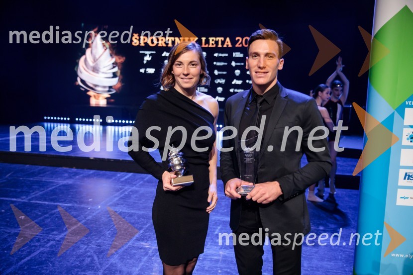  Eva Terčelj, svetovna prvakinja v kajaku in kanuju;  Luka Božič, kanuistŠportnik leta 2019