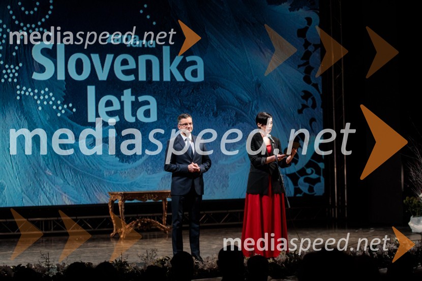  Marjan  Šarec, predsednik Vlade Republike Slovenije;  Melita Berzelak, odgovorna urednica revij Zarja in Pomagaj si samSlovenka leta 2019 je Ninna Kozorog