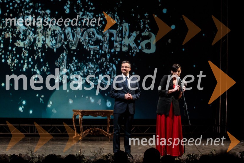  Marjan  Šarec, predsednik Vlade Republike Slovenije;  Melita Berzelak, odgovorna urednica revij Zarja in Pomagaj si samSlovenka leta 2019 je Ninna Kozorog