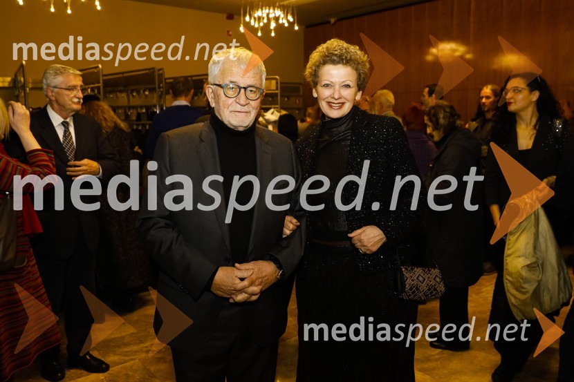 dr. Peter  Čeferin, pravnik, pisatelj;  Rija  Čič, inženirka tekstilne industrijeZa narodov blagor, premiera satirične komedije