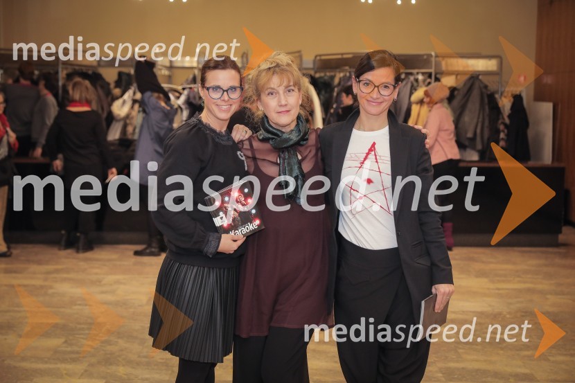  Petra Bizjak, Direktoričina pomočnica, poslovni vodja MGL;  Barbara Hieng Samobor, direktorica in umetniška vodja MGL;  Simona  Belle, služba za stike z javnostmi MGLKaraoke, premiera glasbene drame