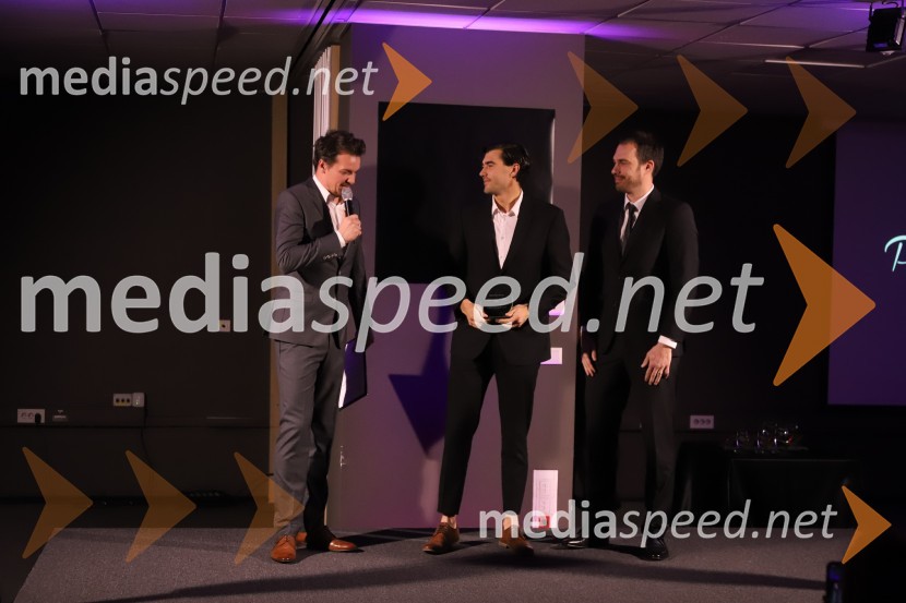  Mitja Šeško, moderator prireditev ;  Žan  Luka Zelko, jadralec;  Jure  Natek, vodja reprezentanceGala Proelium 2019, razglasitev najboljših športnikov in druženje