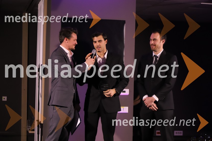  Mitja Šeško, moderator prireditev ;  Žan  Luka Zelko, jadralec;  Jure  Natek, vodja reprezentanceGala Proelium 2019, razglasitev najboljših športnikov in druženje