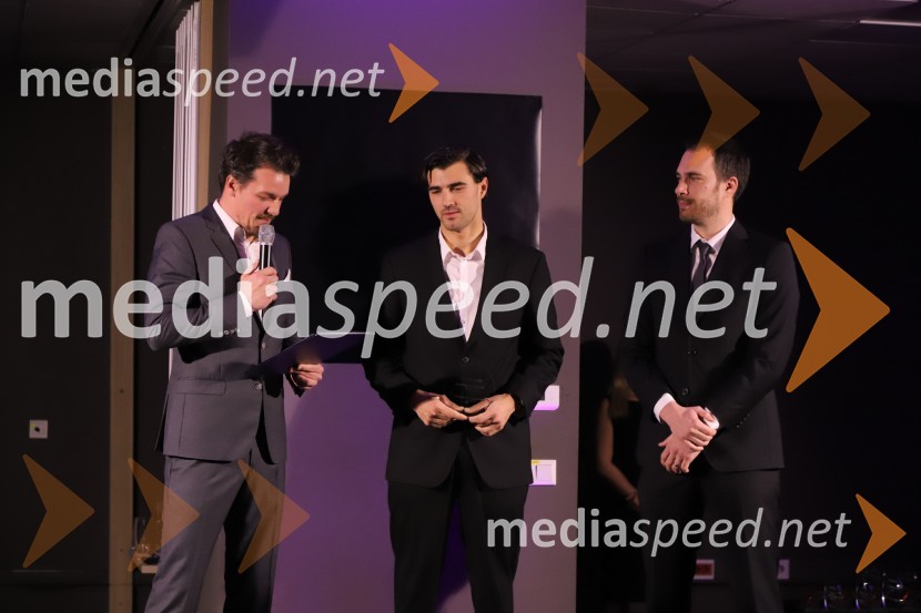  Mitja Šeško, moderator prireditev ;  Žan  Luka Zelko, jadralec;  Jure  Natek, vodja reprezentanceGala Proelium 2019, razglasitev najboljših športnikov in druženje