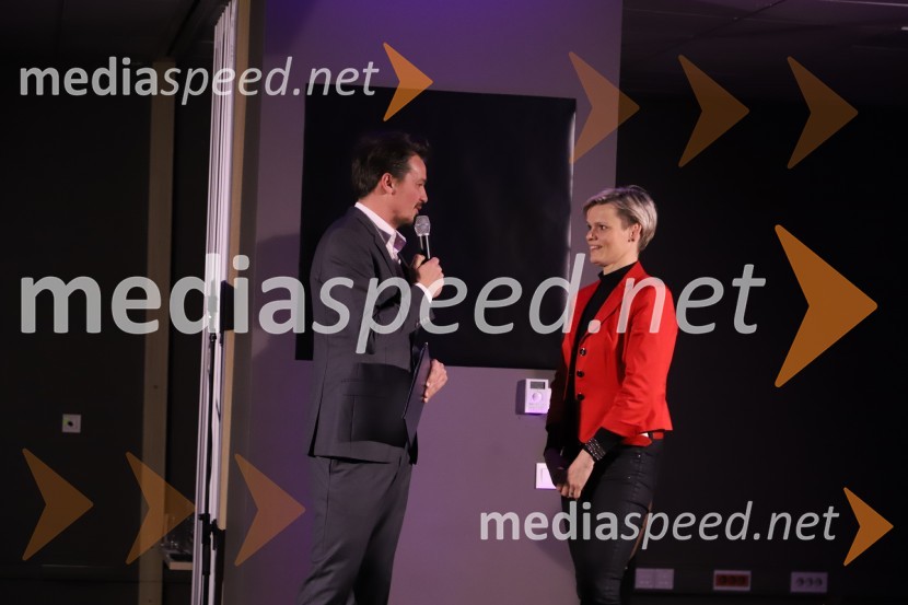  Mitja Šeško, moderator prireditev ;  Urška  Žolnir Jugovar, judoistkaGala Proelium 2019, razglasitev najboljših športnikov in druženje