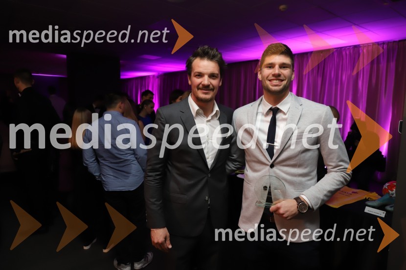  Mitja Šeško, moderator prireditev ;  Rok  Zaponšek, Slovenski rokometni vratar Gala Proelium 2019, razglasitev najboljših športnikov in druženje