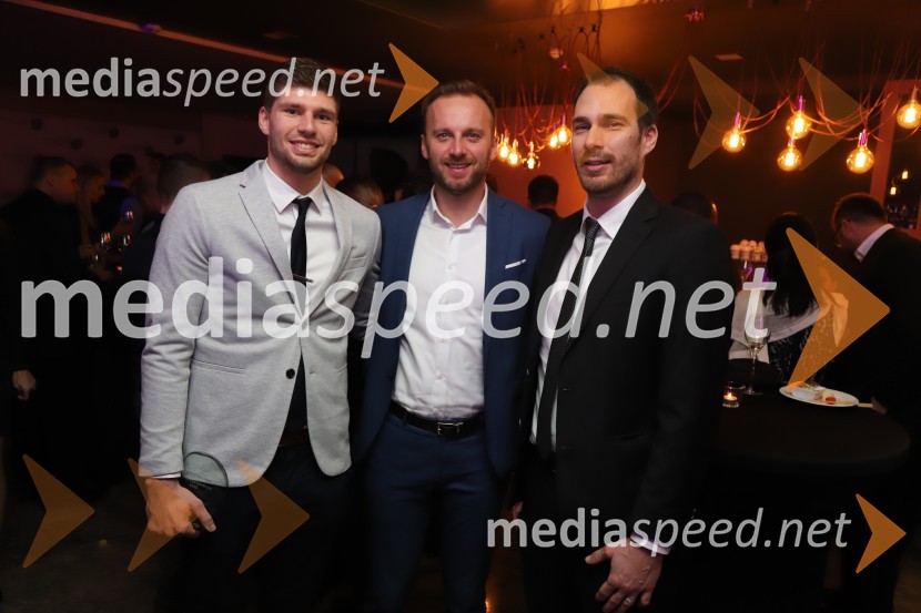  Rok  Zaponšek, Slovenski rokometni vratar ;  Miha Urek, direktor družbe FINGYM;  Jure  Natek, vodja reprezentanceGala Proelium 2019, razglasitev najboljših športnikov in druženje