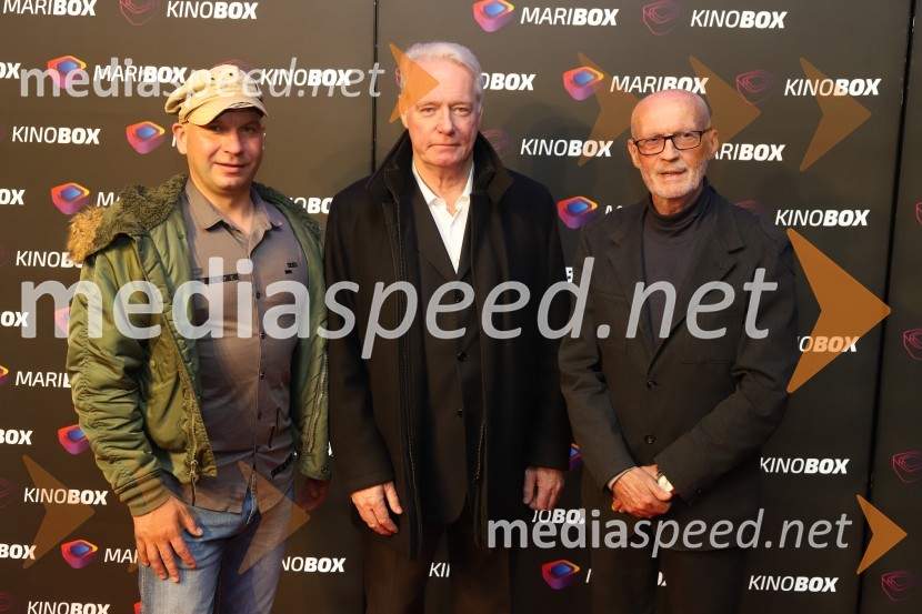  Robert Kranvogel, filmski ustvarjalec;  Ivan Lotrič, moderator;  Marjan Šrimpf, novinar RTV, filmski ustvarjalecOd Eldorada do pekla, premiera dokumentarnega filma