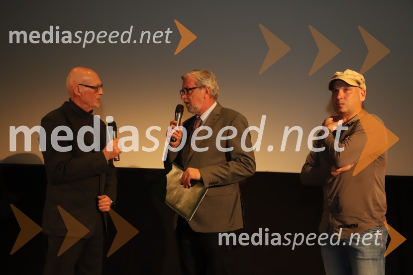  Marjan Šrimpf, novinar RTV, filmski ustvarjalec;  Dušan  Tomažič, voditelj;  Robert Kranvogel, filmski ustvarjalecOd Eldorada do pekla, premiera dokumentarnega filma