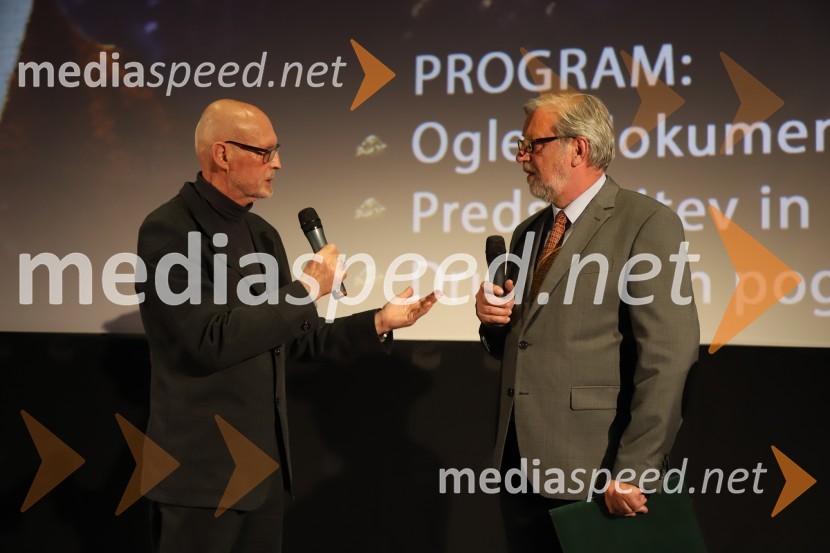  Marjan Šrimpf, novinar RTV, filmski ustvarjalec;  Dušan  Tomažič, voditeljOd Eldorada do pekla, premiera dokumentarnega filma