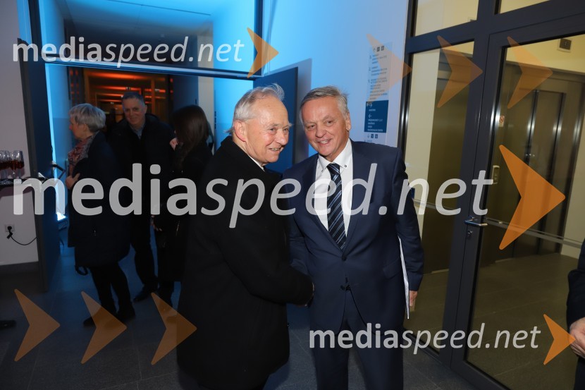 prof. dr. Alojz Križman, Častni občan mesta Maribor, nekdanji župan mestna Maribor, nekdanji rektor Univerze v Mariboru; prof. dr. Ivan Krajnc, dekan, Medicinska fakulteta Univerze v MariboruSvečana akademija ob 15-letnici Medicinske fakultete Univerze v Mariboru