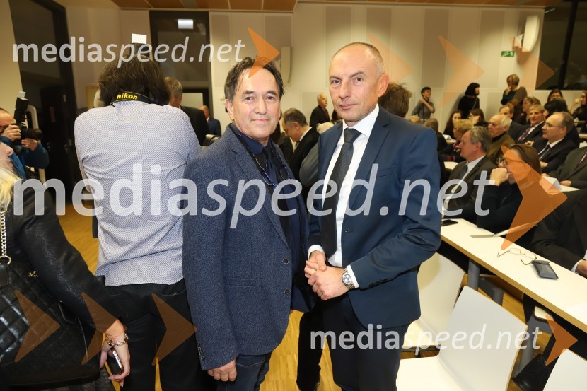 dr.med. Vojko Flis, direktor UKC Maribor;  Aleš Šabeder, minister za zdravje RSSvečana akademija ob 15-letnici Medicinske fakultete Univerze v Mariboru