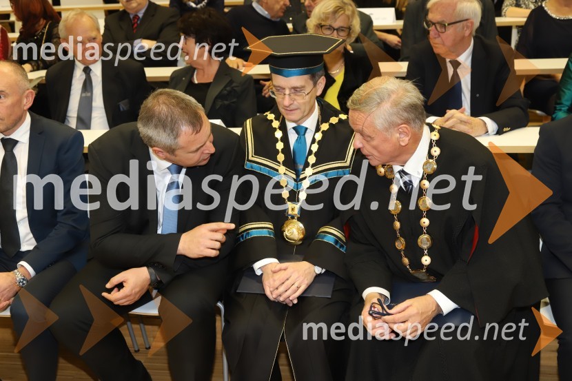 mag. Dejan Židan, predsednik Državnega zbora Republike Slovenije; prof. dr. Zdravko Kačič, rektor Univerze v Mariboru;  ... Svečana akademija ob 15-letnici Medicinske fakultete Univerze v Mariboru