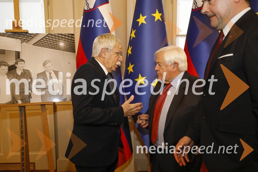dr. Ciril Ribičič, pravnik;  Milan Kučan, nekdanji predsednik Republike Slovenije30. obletnica odhoda slovenske delegacije s 14. kongresa Zveze komunistov Jugoslavije