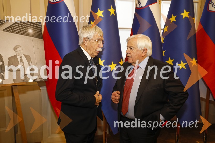 dr. Ciril Ribičič, pravnik;  Milan Kučan, nekdanji predsednik Republike Slovenije30. obletnica odhoda slovenske delegacije s 14. kongresa Zveze komunistov Jugoslavije