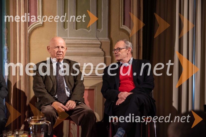  Janez 	 Kocijančič, nekdanji predsednik OKS ;  Lev Kreft, politikSimpozij ob 30. letnici odhoda slovenske delegacije